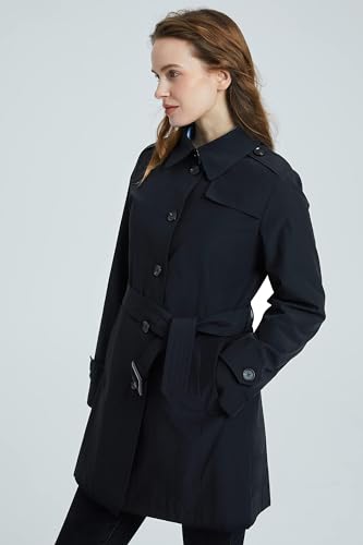 Orolay Women's Belted Trench Coat Windproof Classic Overcoat Slim Outdoor Jackets with Wide Lapel3