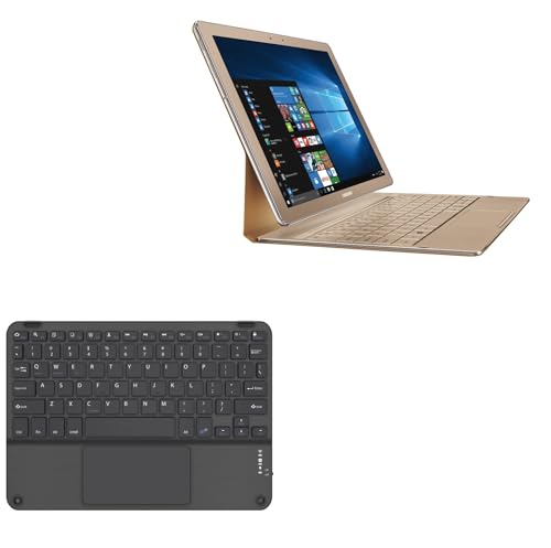 BoxWave Keyboard Compatible with Samsung Galaxy TabPro S - SlimKeys Bluetooth Keyboard with Trackpad, Portable Slim TouchPad - Jet Black