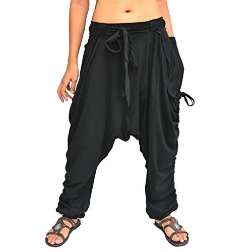 Sakoonee Women Men Baggy Harem Pants Lounge Trousers Palazzo Dhoti Style 2 Pockets Cotton