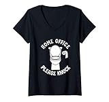 Photo Gallery donna home office please knock | funny home office bathroom maglietta con collo a v Photo Gallery donna home office please knock | funny home office bathroom maglietta con collo a v