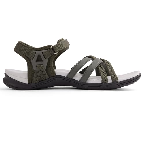 Image of UBFEN Womens Hiking Comfortable Sport Sandals Outdoor Walking | Casual Lightweight Water Sandals with Adjustable Straps Arch Support for All-day Wear, Beach, Vacation, Adventure, Camping