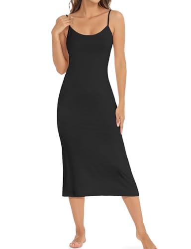 Image of Buauty Full Slip for Women under Dress Non Cling, Women's Lingerie Skirt Undergarments Spaghetti Strap Slip