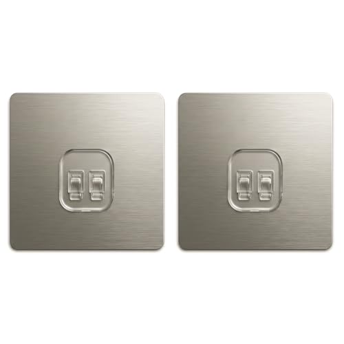 Image of Self Adhesive Magic Sticker | Wall Mount Stickers for Corner Shelves | Heavy Duty, No Drill Stickers for Bathroom & Kitchen Rack | 5-7kg Load Capacity - Only Stickers (7x7 cm) (Pack of 2, Gray)