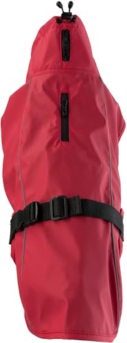 TRIXIE Regenmantel Vimy für Hunde rot XS - Bauchumfang: 20-39 cm – Hunde-Regenjacke mit reflektierenden Elementen für mehr Sichtbarkeit im Dunkeln – bequem & verstellbar - 680220