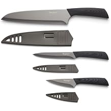 Hampton Forge Tomodachi HMC01A612C Raintree Ash 3 Piece Knife Set with Matching Blade Guards