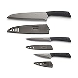 Hampton Forge Tomodachi HMC01A612C Raintree Ash – 3 Piece Knife Set with Matching Blade Guards