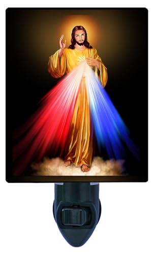 Lámpara de noche LED con diseño religioso Divina Misericordia miniatura 1