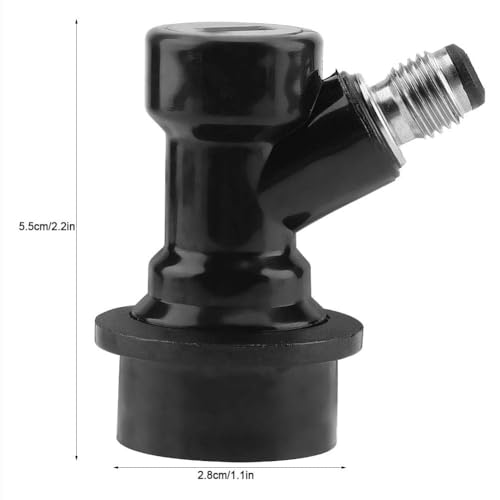 2 Stück Ball Lock Disconnects Kit Biertrenner für Homebrew Beer Soda Corny Keg Liquid Connectors, 1/4 Barb Ball Lock Liquid Disconnect 1/4 Barb mit Bierdrehmuttern(Schwarz)