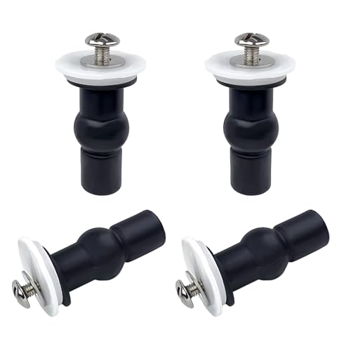 4 Pack Universal Toilet Seat Bolts and Hinge Screws, Top Mounting Fixings Kit with Expanding Rubber...