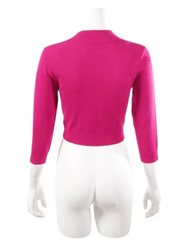 Image of Allsense Women's 3 /4 Sleeve Bolero Shrug for Dresses | Open Front Cropped Cardigan, Lightweight Knit Dress Cover Up
