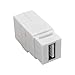 Tripp Lite U060-000-KP-WH USB 2.0 Panel Mount Coupler Keystone Jack White F/F All-in-One