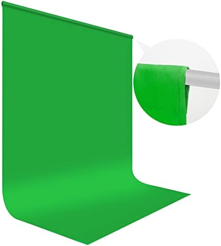 JINSUI 10 X 10 Ft Green Screen Backdrop for Photography, Large Chromakey Muslin Greenscreen Background for Photoshoot, Portable Cloth Fabric Curtain for Video Studio Streaming Gaming VR