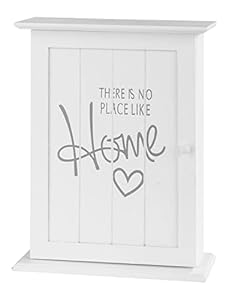 Home4You 769710 Schlüsselkasten Weiß Holz 6 Haken