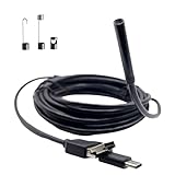 Endoskopkamera mit Licht, USB-Endoskopkamera – flexible USB-Endoskopkamera, Inspektionskamera mit halbstarren Schlangen, tragbar, 11,5 Fuß mit 6 verstellbaren LED-Lichtern für die Wartung des