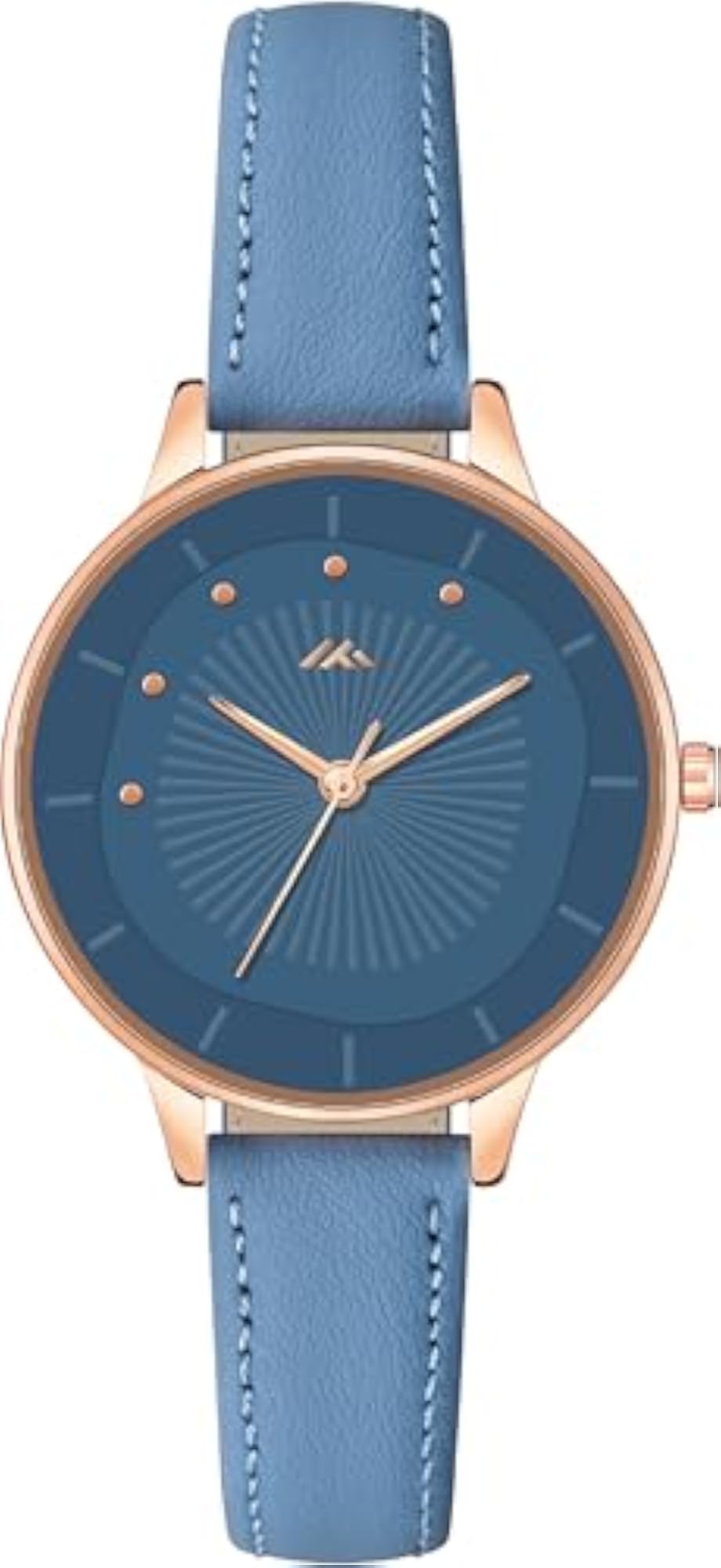 Women's Rose Gold Analog Watch with Leather Strap