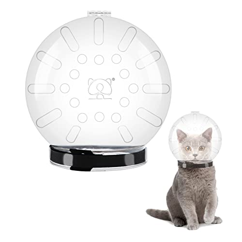 Toysructin Astronaut Cat Muzzle - Adjustable Bubble Helmet for Grooming, Nail Clipping, Trimming, Bathing - Transparent, Breathable Pet Mask Air Restraint Set