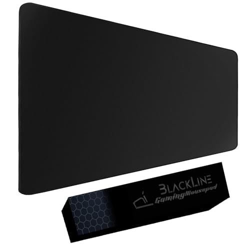 Tappetino Mouse Gaming Grande XXL NI, 900 x 400 mm Mouse Pad, Tappetino per Mouse da Gioco, Resistente all'acqua con Superficie Liscia, Base in Gomma Antiscivolo, Bordi Cuciti per Tastiera-Nero
