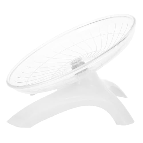 Toddmomy Guinea Pig Training Toys Hamster Saucer Wheel Silent Running Exercise Toy Plastic for Dwarf Hamster Black