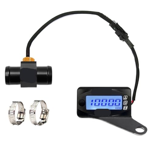 ミニ4 in 1 LEDデジタルディスプレイメーターバイク - RPM、水温、電圧、時間タコメーター(RPM-Mini-4-22MM-R)