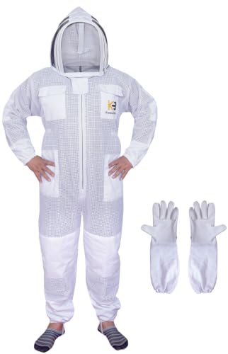3 Layer Beekeeping Suit with Fencing Veil, Protective Gear, Inclu...
