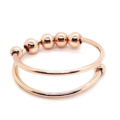 Women Stainless Steel Anxiety Anxiety with Beads Stress Relief Spinner Meditation Anxiety for Women Men Stainless Steel