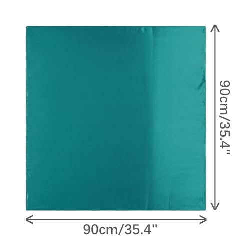 Women Solid Satin Scarves, 35"x35" Large Square Silky Neck Scarf Neckerchief Head Wrap Bandanas3