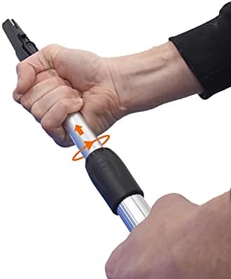 ROLLINGDOG Lightweight Aluminum Paint Roller Extension Pole 1.1M to 2M with Extra Adapter for Different End Fits,Great for high-up Ceilings, Corners, Crown molding, Windows, Blinds