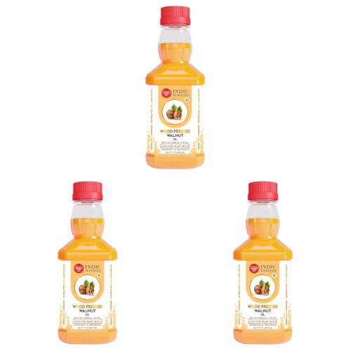 Image of IndicWisdom Wood Pressed Walnut Oil 100 ml (Cold Pressed Walnut Oil - Extracted on Wooden Churner) (Pack of 3)