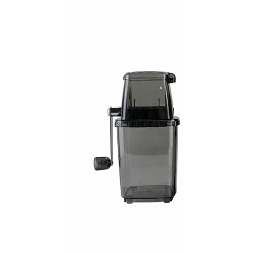 Ghbunuz 手動アイスクラッシャー 小型 家庭用 ミニアイスシェーバー ポータブル 透明/グレー 耐久性 ステンレススチールブレード アイスキュー (ブラック)