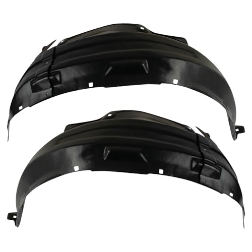 Image of TRQ Front Driver and Passenger Side Rearward Inner Fender Liner Set Compatible with 2008-2022 Toyota Sequoia without Cold Weather Package 2007-2013 Tundra