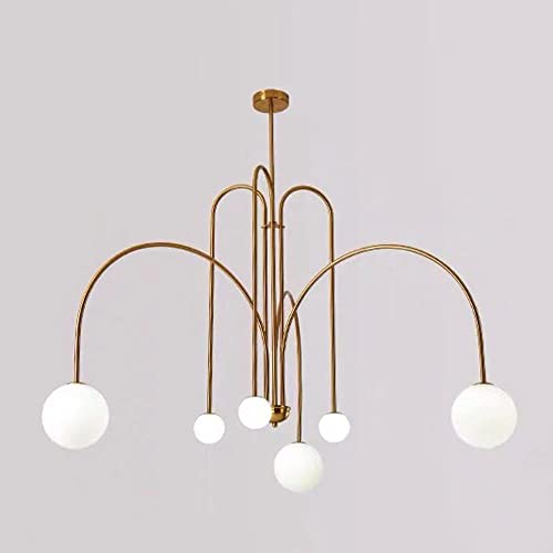 Chandelier en verre rouge G9 anti-éblouissement 6 lampes pour lire