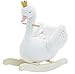 labebe Cavallo Dondolo Legno, Peluche Dondolo Bambini di Cigno Bianco per 6-36 Mesi, Cavalluccio Dondolo Bianco/Sedia Dondolo Bambini/Dondolo Neonati/Giochi Cavalcabili Bambini/Dondolo Neonato Bianco