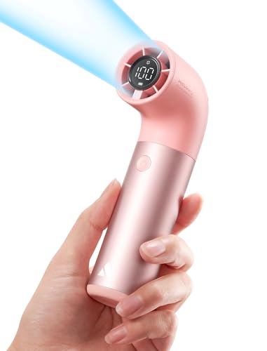 Image of Aecooly Portable Handheld Fan, Powerful Turbo Mini Fan, 19000 RPM High Speed Aero Pro, 15H Max Cooling Time, 6 Speeds Aluminum Case, Pocket Rechargeable Personal Small Travel GIfts for Women Men -Pink