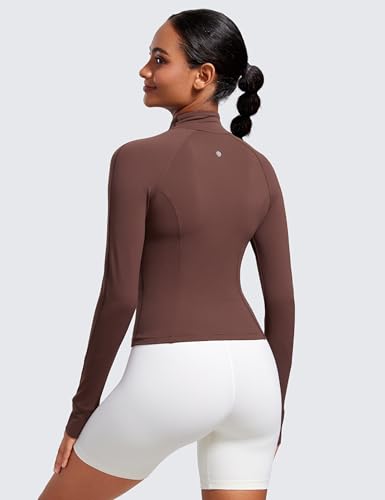Image of CRZ YOGA Butterluxe Jackets Waist Length | Extremely Soft, Athletic, Slim Fit, Full Zip, Side Pockets, Thumb Holes, for Women