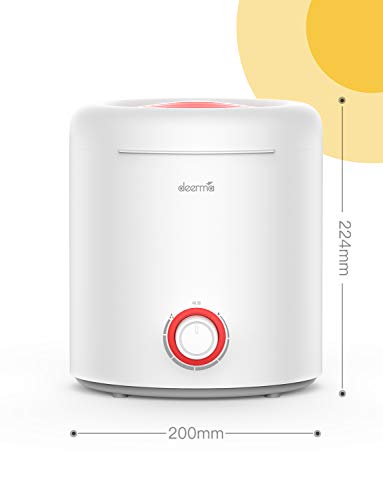 Image of Deerma F301 Ultrasonic Air Humidifier Manual Essential Oil Aroma Diffuser Mist Maker with 360 Degree Rotatory Nozzle & Whisper Quiet Operation (2.5l), White