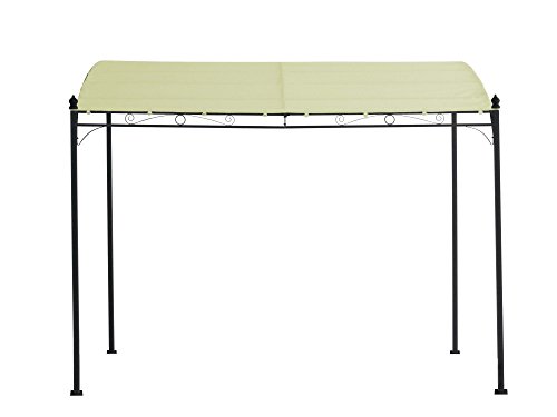 DEGAMO Anbaupavillon Mantova 300x250cm, Stahlgestell schwarz + Dach wasserdicht Ecru
