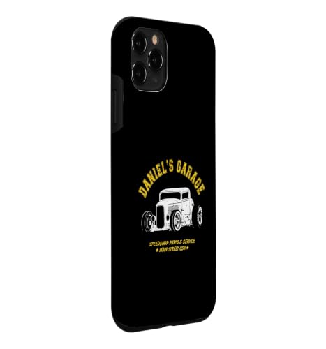 Daniel's Garage Hotrod Car Design pour Le nom Daniel Coque pour iPhone 11 Pro – vue 3