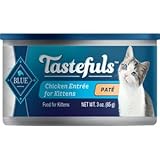 Blue Buffalo Tastefuls Natural Kitten Pate Wet Cat Food, Chicken Entrée 3-oz cans (Pack of 1)