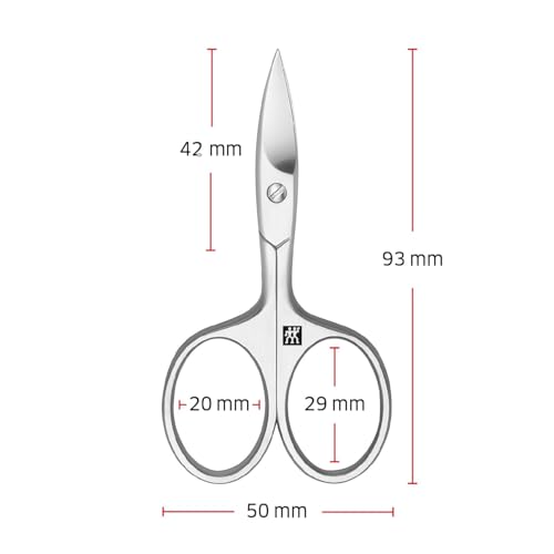 ZWILLING Nagelschere (Scharfe, leicht gebogene Schneide mit Mikrozahnung, Hypoallergen, für Finger- und Fußnägel), Premium, Silber, 90 mm