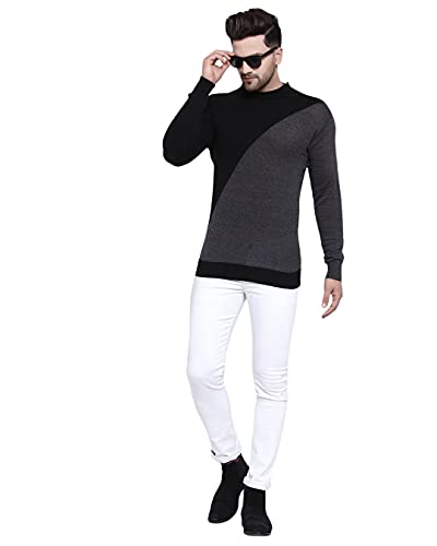 Image of Style Quotient Mens Grey Solid Sweaters