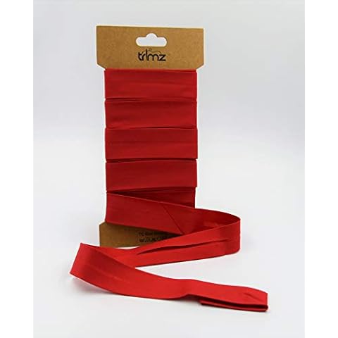 Trimz Poly Cotton Bias Binding, Red, 25mm x 5m Cover