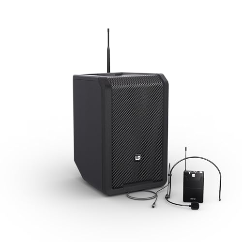 LD Systems ANNY 8 BPH B4.7 Portable Battery-Powered Bluetooth PA Loudspeaker with Headset Microphone, Black