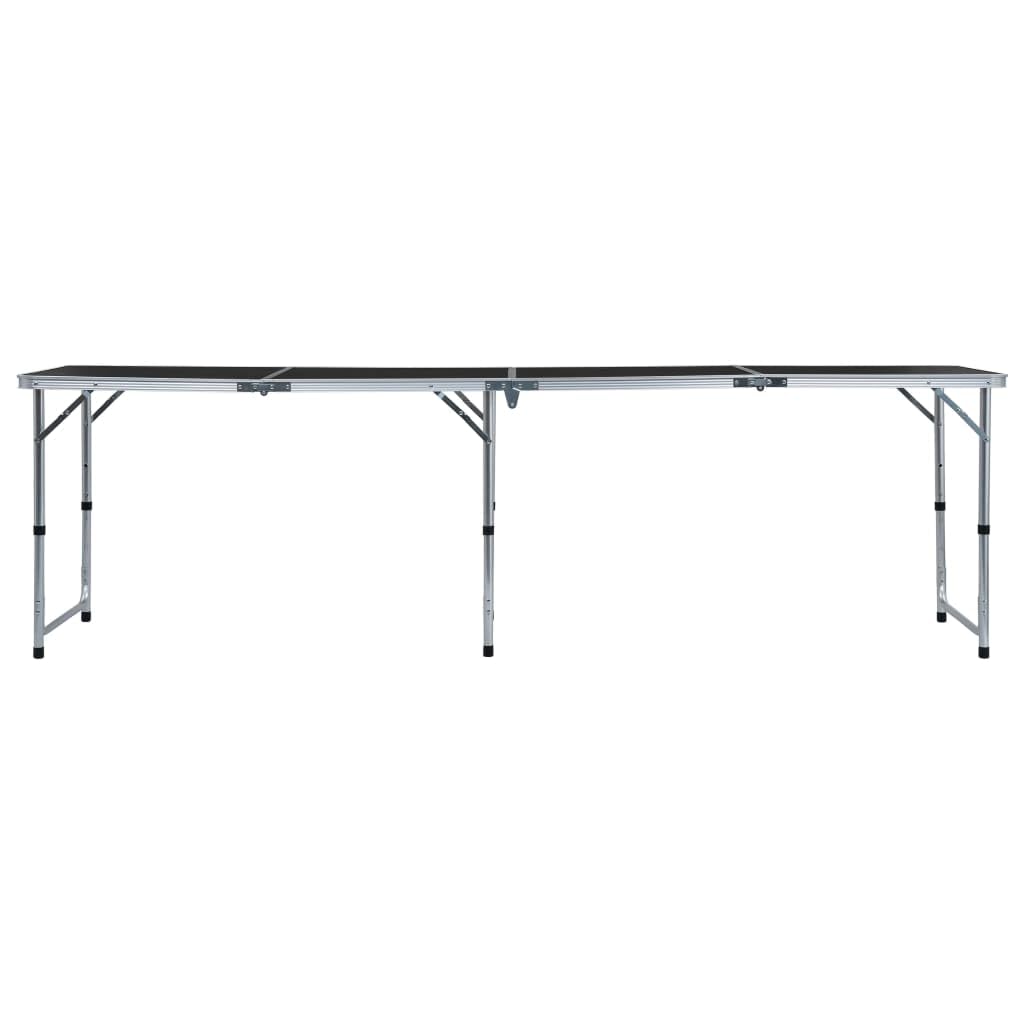 Klappbarer Campingtisch Grau Aluminium 120x Höhenverstellbar Tragbar Outdoor Garten Picknick Campingausrüstung
