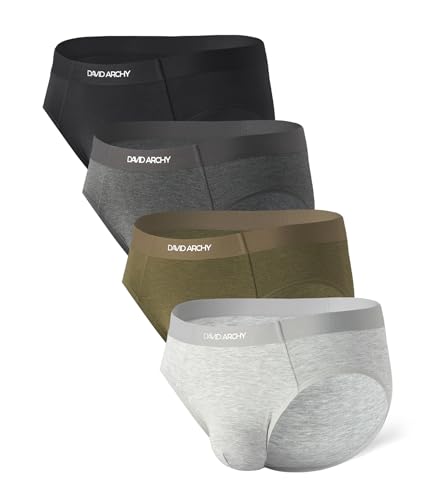 DAVID ARCHY Men's Seamless Bamboo Rayon Briefs, Breathable Soft Underwear