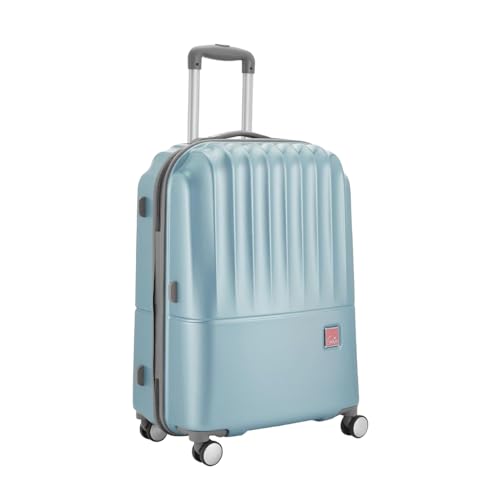 Image of Genie Polycarbonate Palm 66cm Trolley Bag,Hard Side 8 Wheel Double Spinner Check-in Luggage- Pearl Blue, Travel Bag for Women, Medium