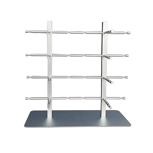Soporte de exhibición de gafas vertical con estante de aleación de 8 posiciones y organizador
