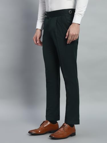 Image of Gurkha Pants for Men | Trouser for Men | Formal Pant | Double Button | Regular Fit Trouser High Waist Pleated Casual Trousers | Straight Leg Pants for Office Smart Casual Travel Party