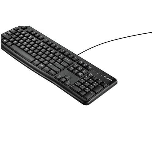 Logitech K120 Kabelgebundene Tastatur für Windows, US QWERTY-Layout - Schwarz