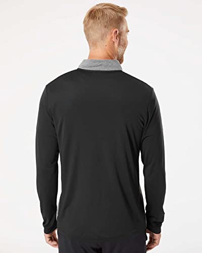adidas Mens Heather Block Print Quarter-Zip Pullover, M4