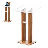 Acrylic Podium Stand, Ultra Clear 43'' Pulpits for Churches with 15 Color Adjustable, Modern Lectern with Storage Sheld for Church,Conference,Speech, 23.62”x 15.75”X 43.3” (Style 2)